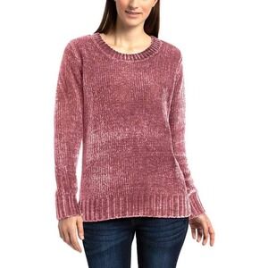 💗 Orvis Chenille Sweater Pink/Mauve Super Soft Plush Pullover Long Sleeve Large